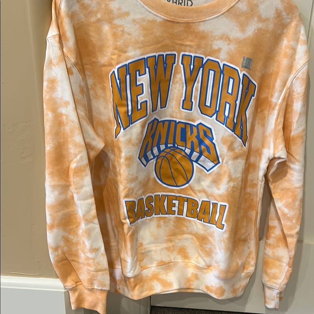 Orange Tie-Dye New York Knicks Basketball Sweatshirt Medium-NWT